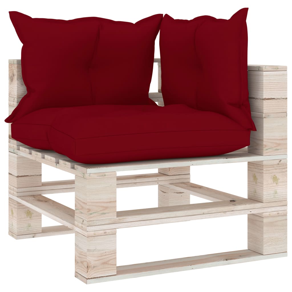 Garten-Palettensofa 3-Sitzer mit Kissen Kiefernholz