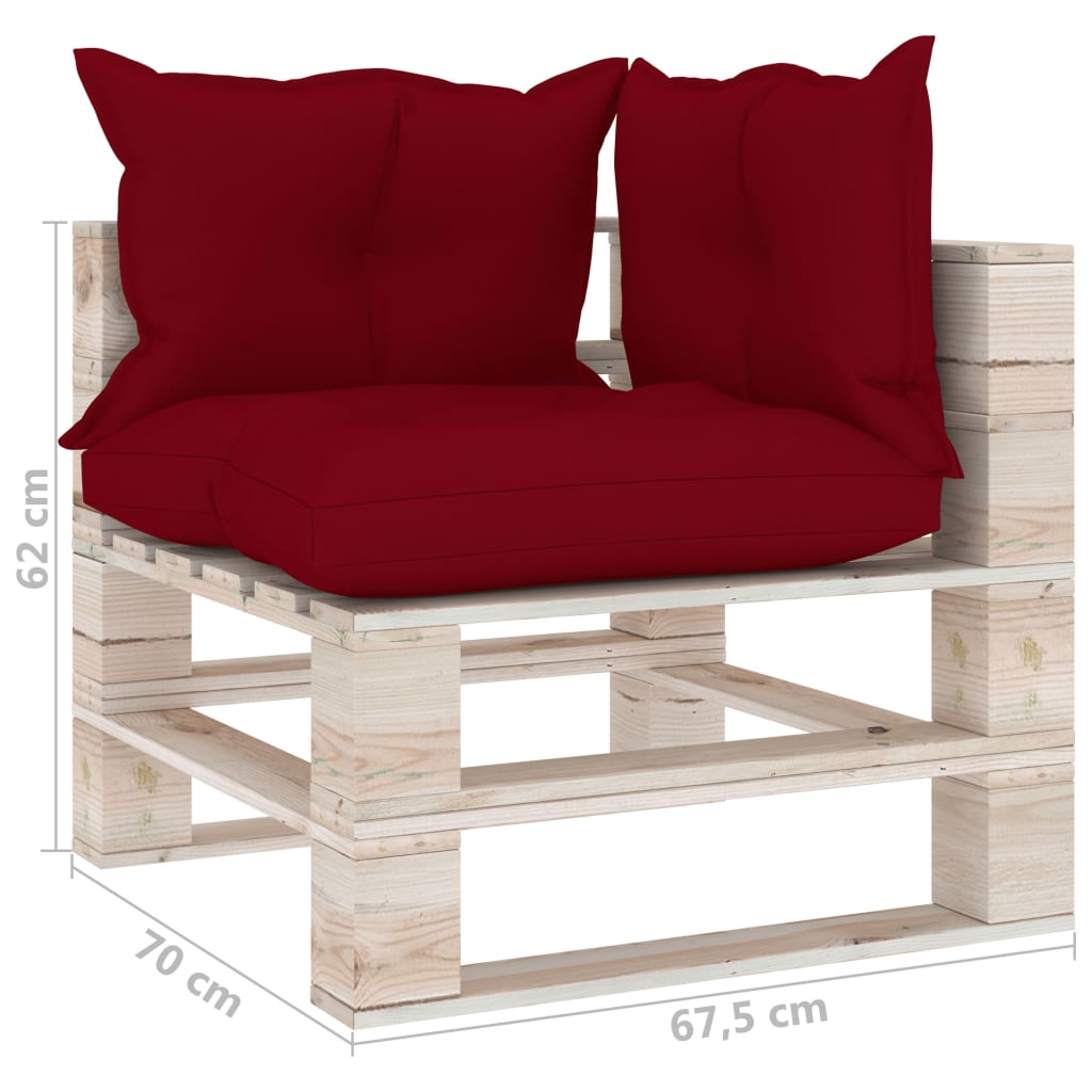 Garten-Palettensofa 3-Sitzer mit Kissen Kiefernholz