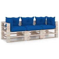 Thumbnail for Garten-Palettensofa 3-Sitzer mit Kissen Kiefernholz