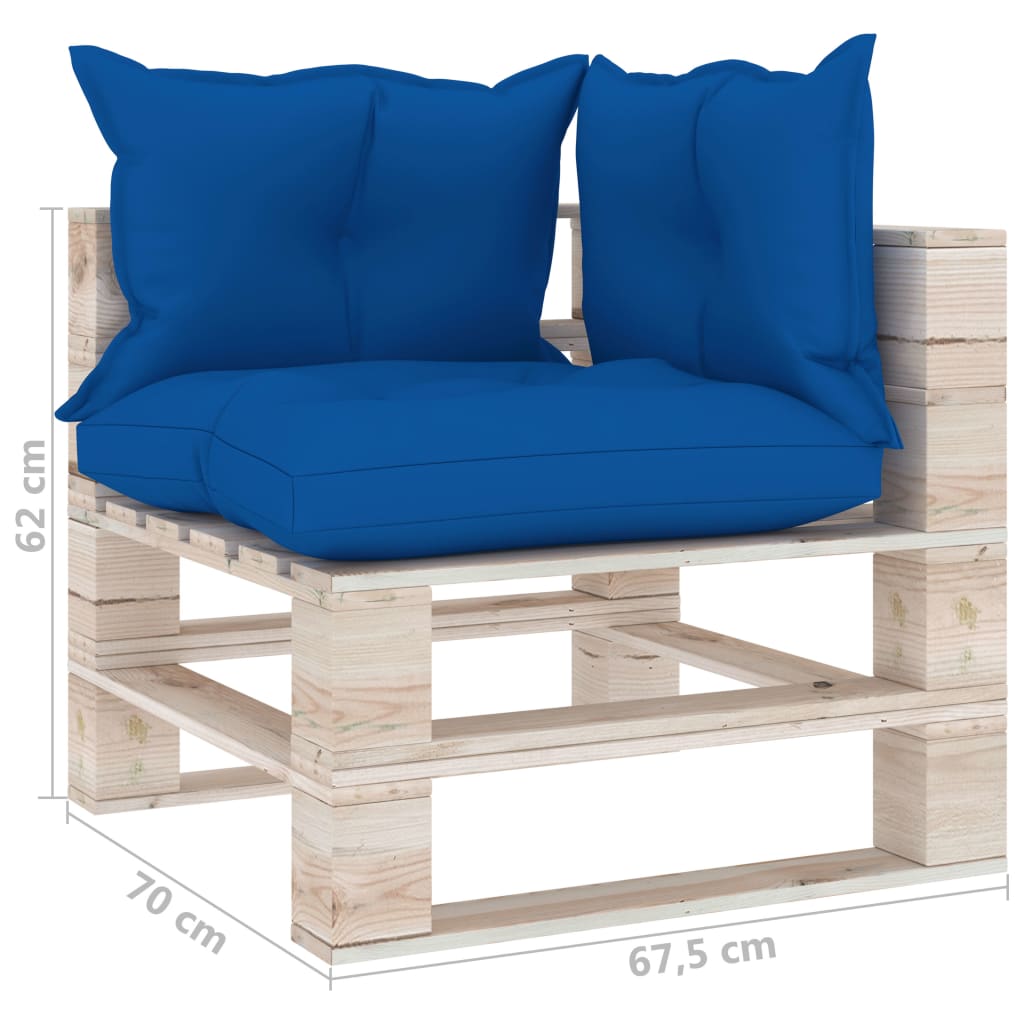 Garten-Palettensofa 3-Sitzer mit Kissen Kiefernholz