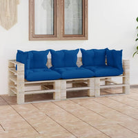 Thumbnail for Garten-Palettensofa 3-Sitzer mit Kissen Kiefernholz