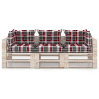 Thumbnail for Garten-Palettensofa 3-Sitzer mit Kissen Kiefernholz