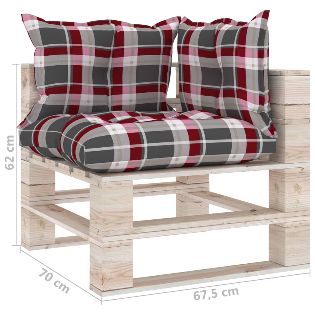 Garten-Palettensofa 3-Sitzer mit Kissen Kiefernholz