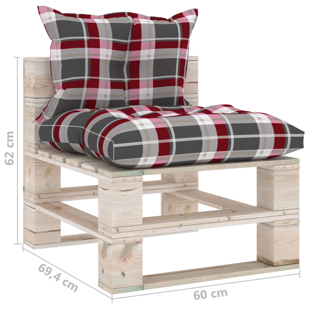 Garten-Palettensofa 3-Sitzer mit Kissen Kiefernholz