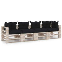 Thumbnail for Garten-Palettensofa 4-Sitzer mit Kissen Kiefernholz