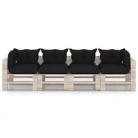 Thumbnail for Garten-Palettensofa 4-Sitzer mit Kissen Kiefernholz