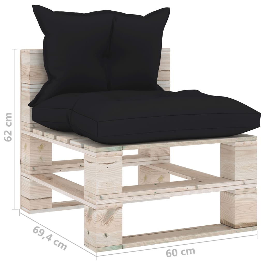 Garten-Palettensofa 4-Sitzer mit Kissen Kiefernholz