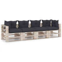 Thumbnail for Garten-Palettensofa 4-Sitzer mit Kissen Kiefernholz
