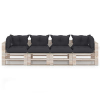 Thumbnail for Garten-Palettensofa 4-Sitzer mit Kissen Kiefernholz