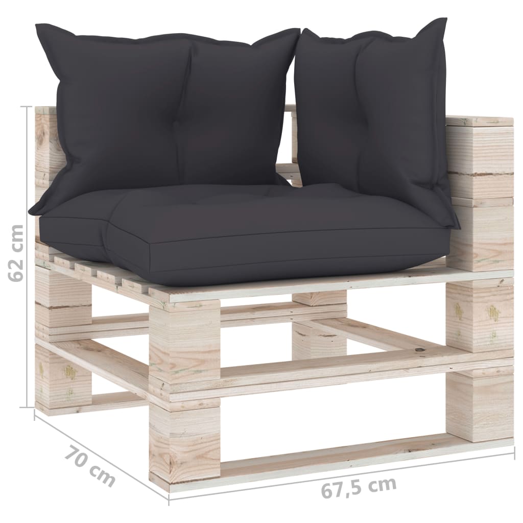 Garten-Palettensofa 4-Sitzer mit Kissen Kiefernholz