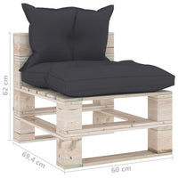 Thumbnail for Garten-Palettensofa 4-Sitzer mit Kissen Kiefernholz