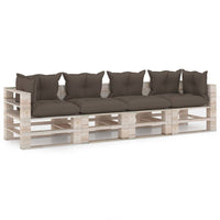Thumbnail for Garten-Palettensofa 4-Sitzer mit Kissen Kiefernholz