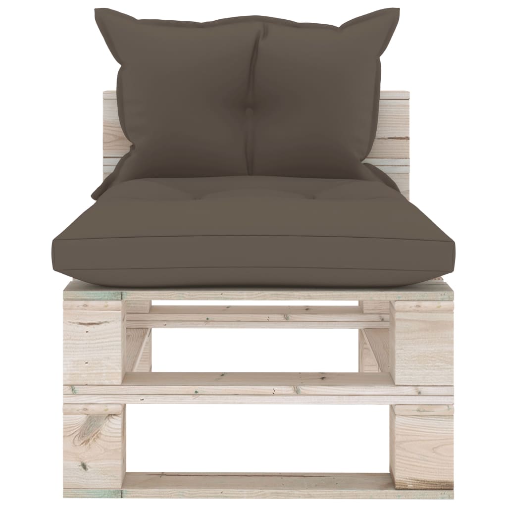 Garten-Palettensofa 4-Sitzer mit Kissen Kiefernholz