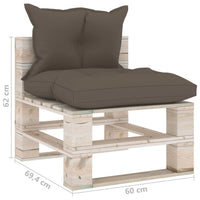 Thumbnail for Garten-Palettensofa 4-Sitzer mit Kissen Kiefernholz