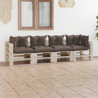 Thumbnail for Garten-Palettensofa 4-Sitzer mit Kissen Kiefernholz