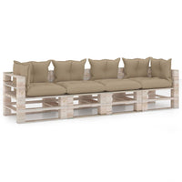 Thumbnail for Garten-Palettensofa 4-Sitzer mit Kissen Kiefernholz