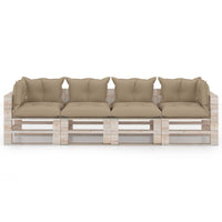 Thumbnail for Garten-Palettensofa 4-Sitzer mit Kissen Kiefernholz