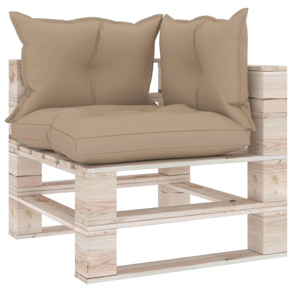 Garten-Palettensofa 4-Sitzer mit Kissen Kiefernholz