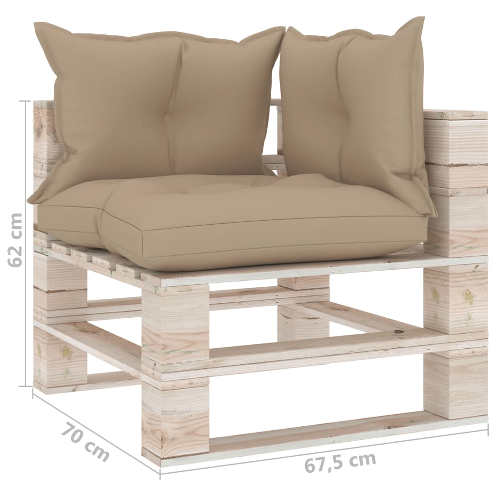 Garten-Palettensofa 4-Sitzer mit Kissen Kiefernholz