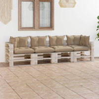 Thumbnail for Garten-Palettensofa 4-Sitzer mit Kissen Kiefernholz