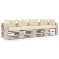 Thumbnail for Garten-Palettensofa 4-Sitzer mit Kissen Kiefernholz