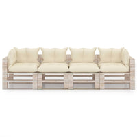 Thumbnail for Garten-Palettensofa 4-Sitzer mit Kissen Kiefernholz