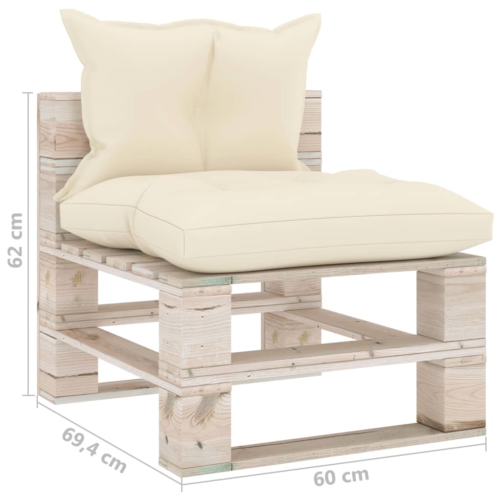Garten-Palettensofa 4-Sitzer mit Kissen Kiefernholz