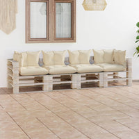 Thumbnail for Garten-Palettensofa 4-Sitzer mit Kissen Kiefernholz