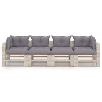 Thumbnail for Garten-Palettensofa 4-Sitzer mit Kissen Kiefernholz