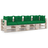 Thumbnail for Garten-Palettensofa 4-Sitzer mit Kissen Kiefernholz