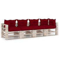 Thumbnail for Garten-Palettensofa 4-Sitzer mit Kissen Kiefernholz