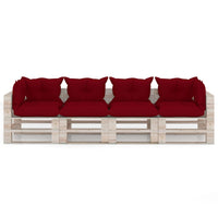 Thumbnail for Garten-Palettensofa 4-Sitzer mit Kissen Kiefernholz