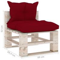 Thumbnail for Garten-Palettensofa 4-Sitzer mit Kissen Kiefernholz