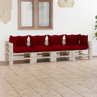 Thumbnail for Garten-Palettensofa 4-Sitzer mit Kissen Kiefernholz