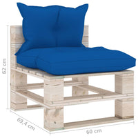 Thumbnail for Garten-Palettensofa 4-Sitzer mit Kissen Kiefernholz