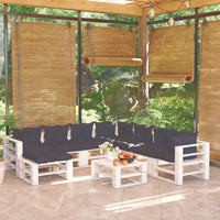 Thumbnail for 9-tlg. Garten-Sofagarnitur aus Paletten mit Kissen Kiefernholz