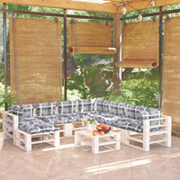 Thumbnail for 9-tlg. Garten-Sofagarnitur aus Paletten mit Kissen Kiefernholz