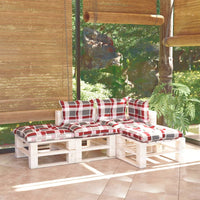 Thumbnail for 4-tlg. Garten-Sofagarnitur aus Paletten mit Kissen Kiefernholz