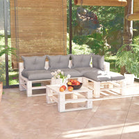 Thumbnail for 5-tlg. Garten-Sofagarnitur aus Paletten mit Kissen Kiefernholz