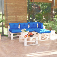 Thumbnail for 5-tlg. Garten-Sofagarnitur aus Paletten mit Kissen Kiefernholz
