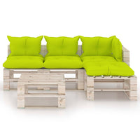 Thumbnail for 5-tlg. Garten-Sofagarnitur aus Paletten mit Kissen Kiefernholz