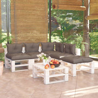 Thumbnail for 6-tlg. Garten-Sofagarnitur aus Paletten mit Kissen Kiefernholz