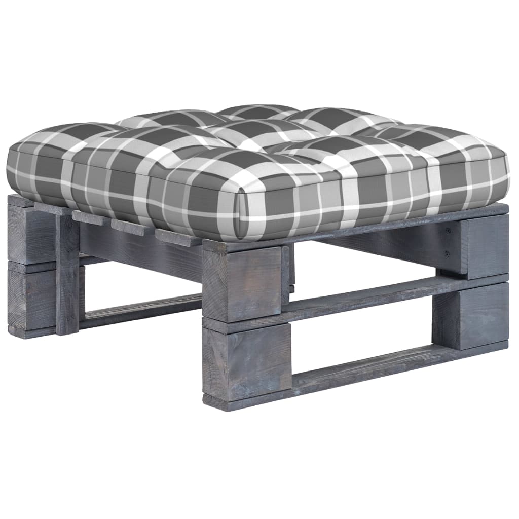 Garten-Paletten-Hocker Grau Imprägniertes Kiefernholz