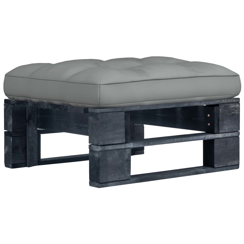 Garten-Paletten-Hocker Schwarz Imprägniertes Kiefernholz