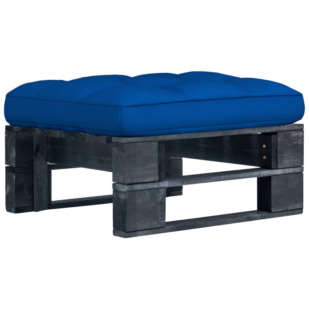 Garten-Paletten-Hocker Schwarz Imprägniertes Kiefernholz