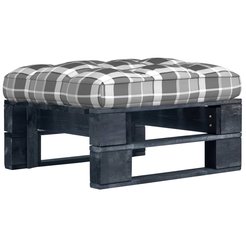 Garten-Paletten-Hocker Schwarz Imprägniertes Kiefernholz