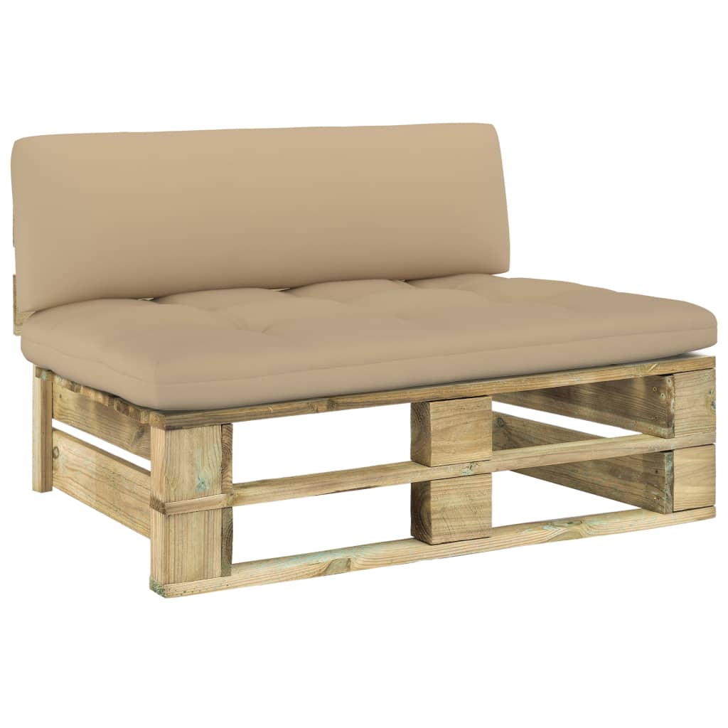 Garten-Paletten-Mittelsofa Grün Imprägniertes Kiefernholz