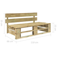 Thumbnail for Garten-Paletten-Mittelsofa Grün Imprägniertes Kiefernholz