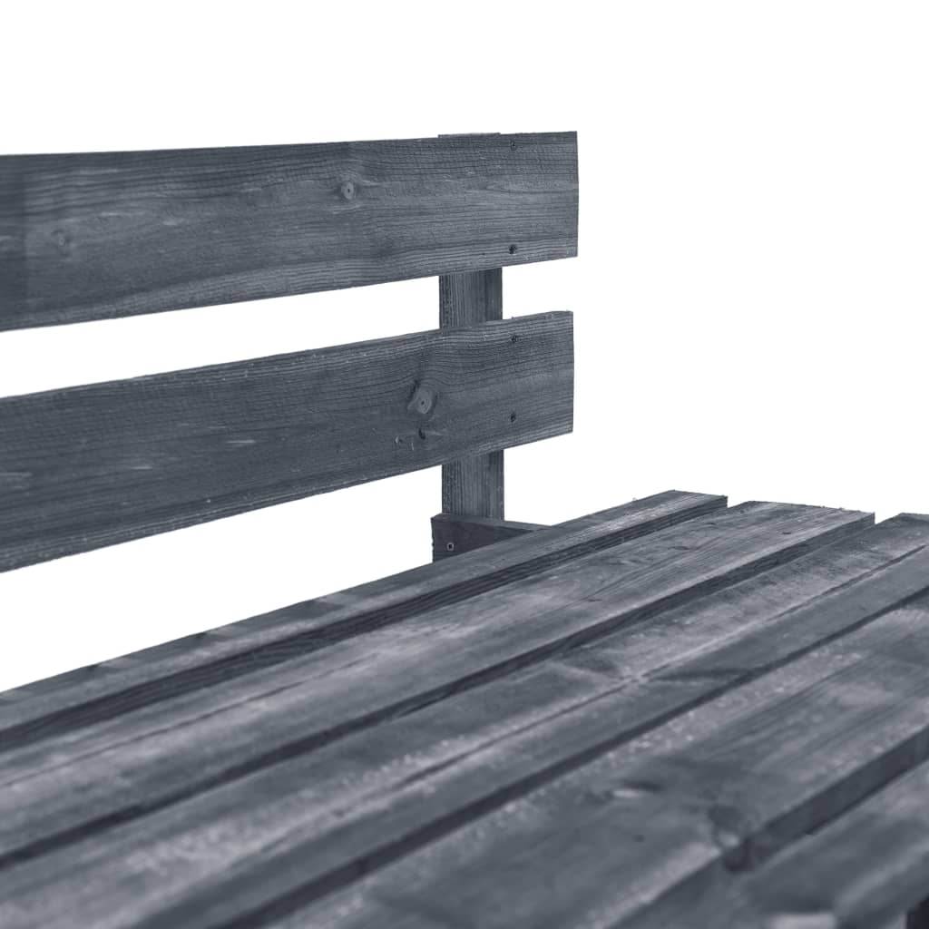Garten-Paletten-Mittelsofa Grau Imprägniertes Kiefernholz