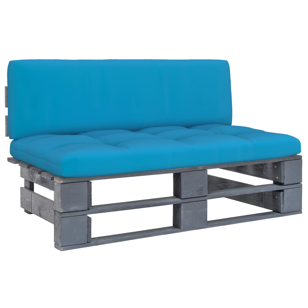 Garten-Paletten-Mittelsofa Grau Imprägniertes Kiefernholz